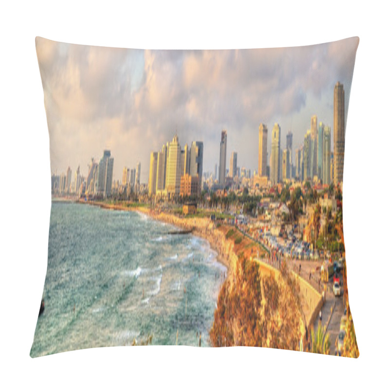 Personality  Panorama Of The Mediterranean Waterfront In Tel Aviv Pillow Covers