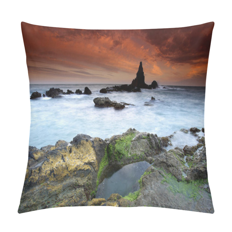 Personality  Arrecife De Las Sirenas Or Reef Of The Sirens, Cabo De Gata, Cabo De Gata-Nijar Natural Park, Almeria Province, Andalusia, Spain Pillow Covers