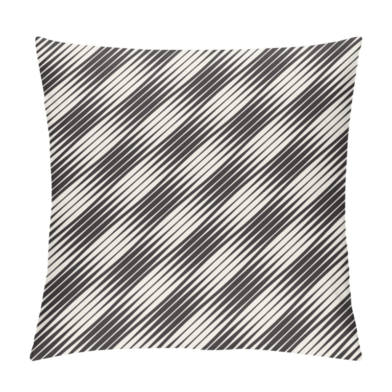 Personality  Wavy Stripes Vector Seamless Pattern. Retro Abstract Wavy Texture. Geometric Lines Monochrome Design. Pillow Covers