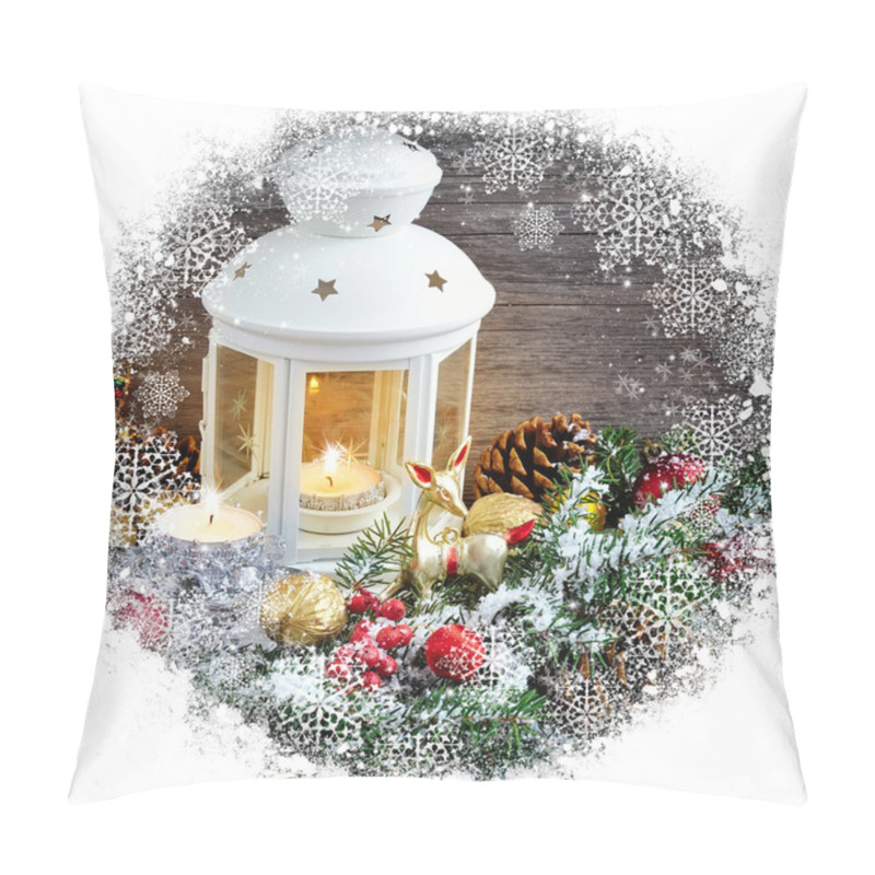 Personality  Christmas Composition With Lantern Pillow Covers