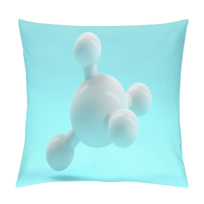 Personality  Methane Molecules Background. 3D Rendering Pillow Covers