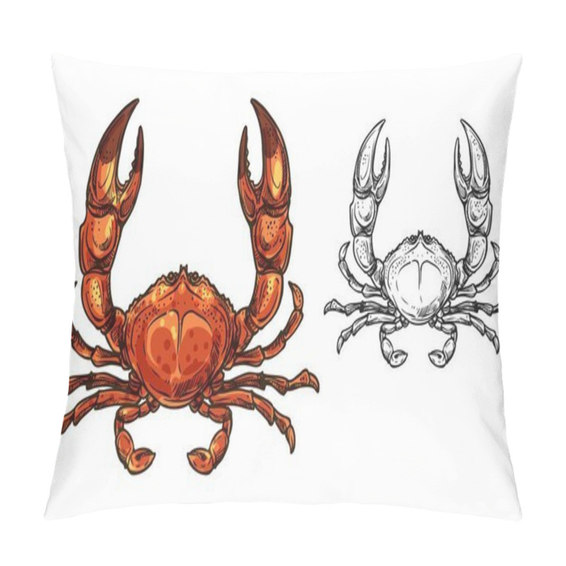 Personality  Crab Seafood Animal Or Shellfish With Raised Claws Pillow Covers