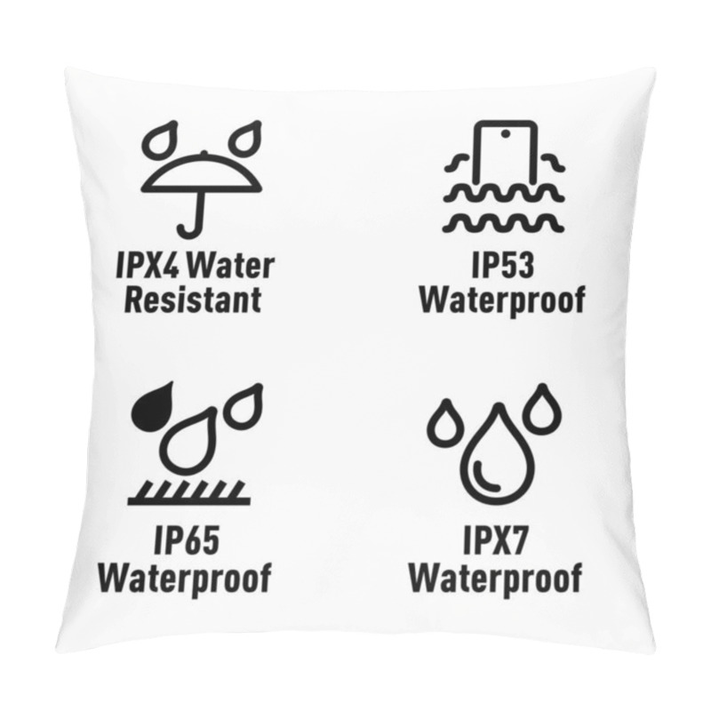 Personality  IPX4, IP53, IP65, IPX7 Waterproof Vector Information Signs Pillow Covers