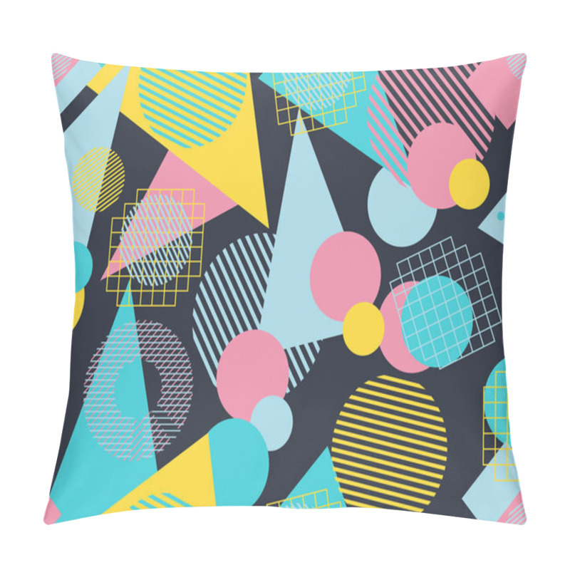 Personality  Memphis Seamless Pattern. Geometric Elements Memphis In The Style Of 80's. Vector Illustration Pillow Covers