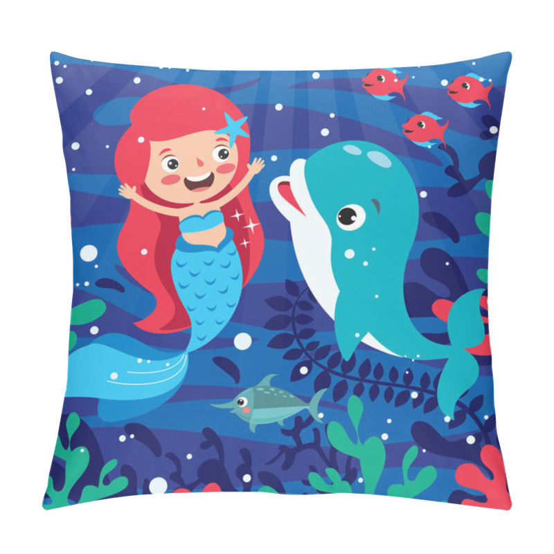 Personality  Cute Beautiful Mermaid Posing Pillow Covers