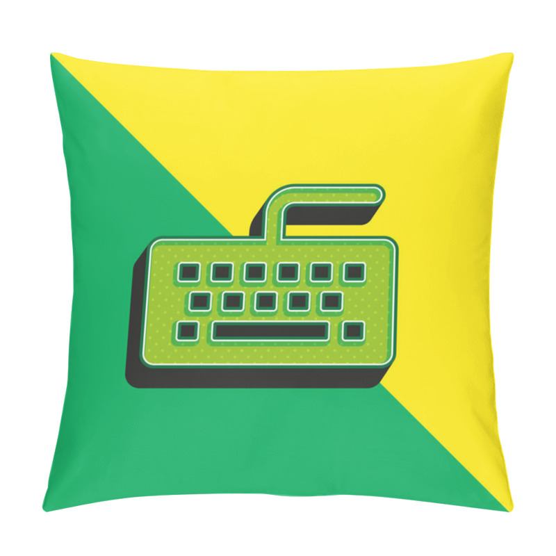 Personality  Black Keyboard Green And Yellow Modern 3d Vector Icon Logo Pillow Covers