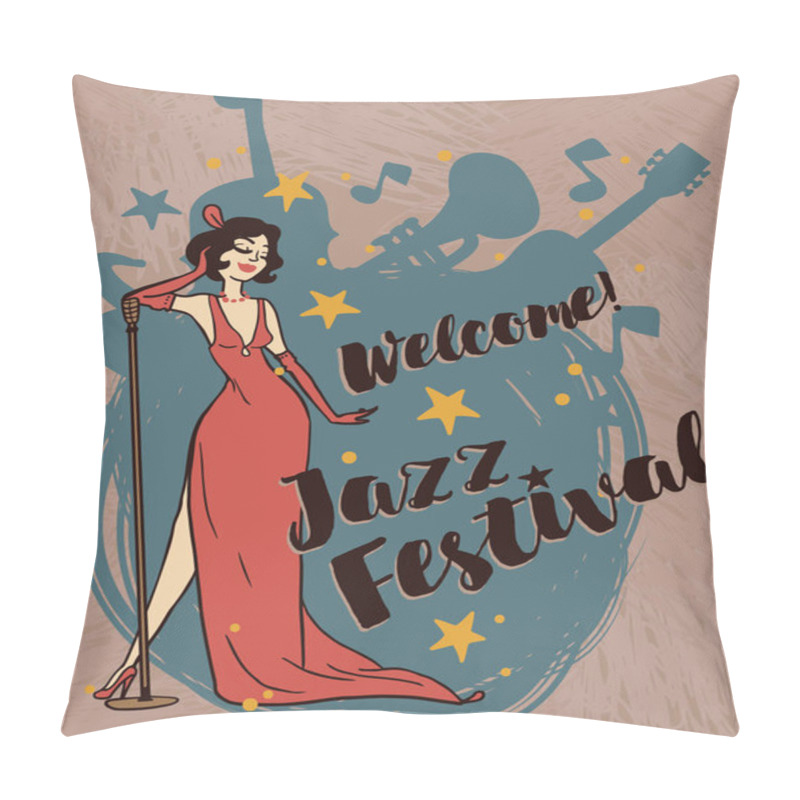 Personality  Jazz Festival Poster Pillow Covers