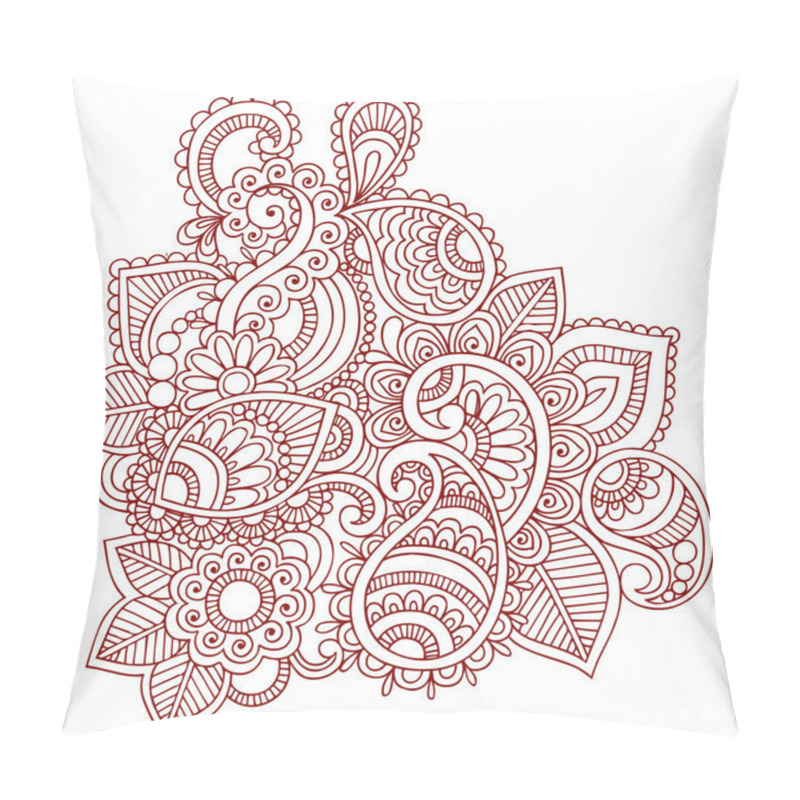 Personality  Henna Paisley Flower Doodle Vector Design Element Pillow Covers