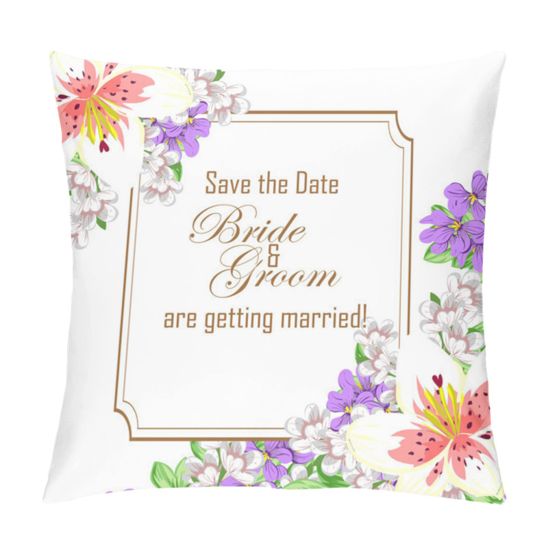 Personality  Delicate Invitation With Flowers Pillow Covers