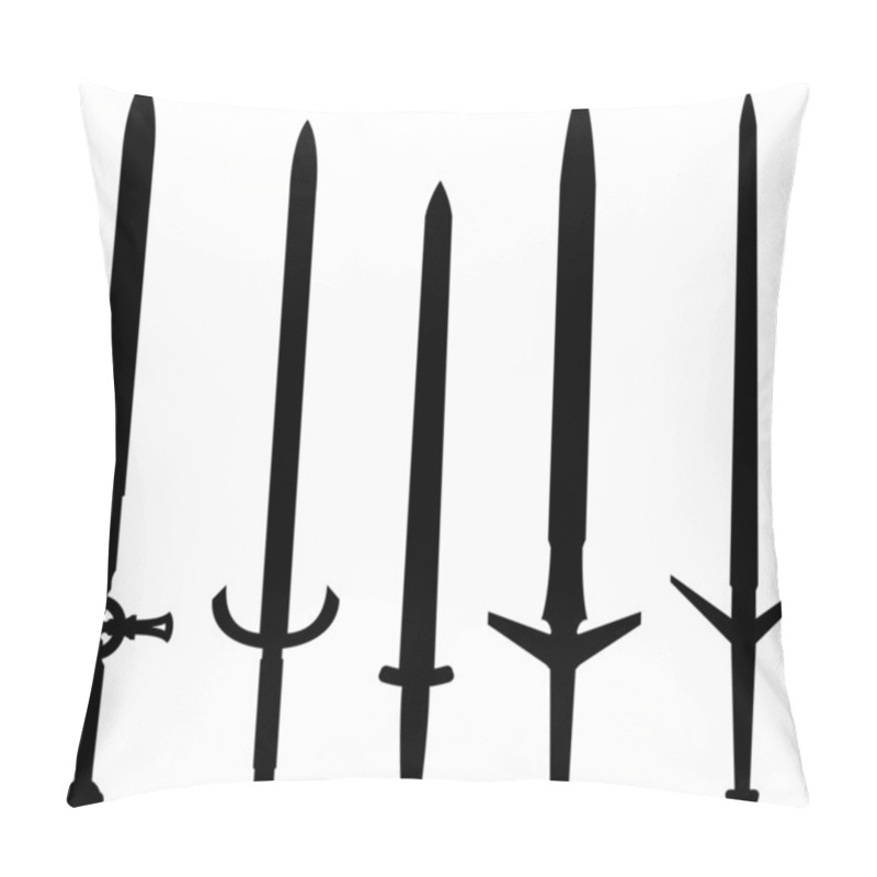 Personality  Silhouettes Of Medieval Swords Pillow Covers