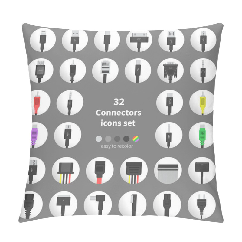 Personality  32 Connectors Icons Set Pillow Covers