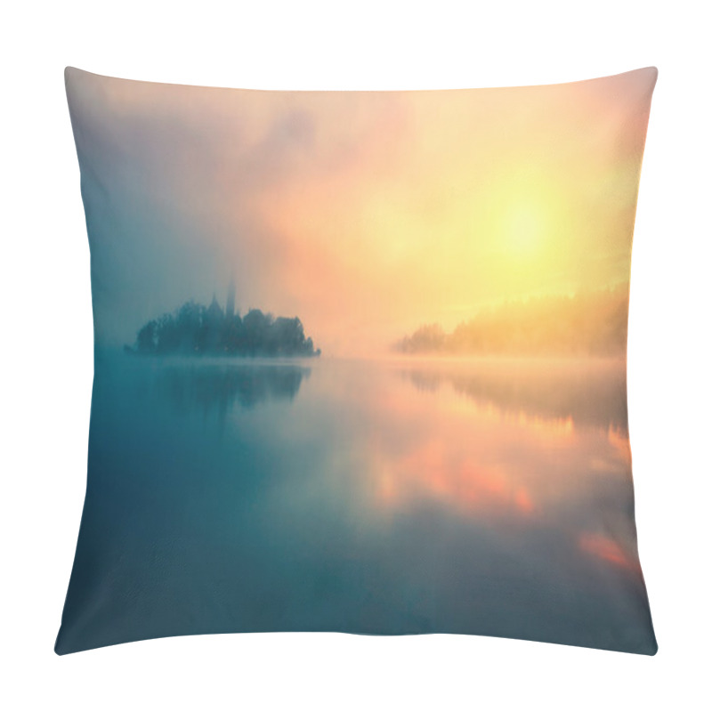 Personality  Misty Morning In Lake Bled Pillow Covers