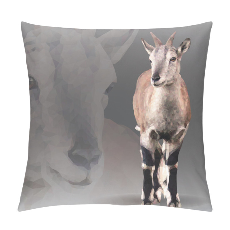 Personality  Goat In  Geometric Style Pillow Covers