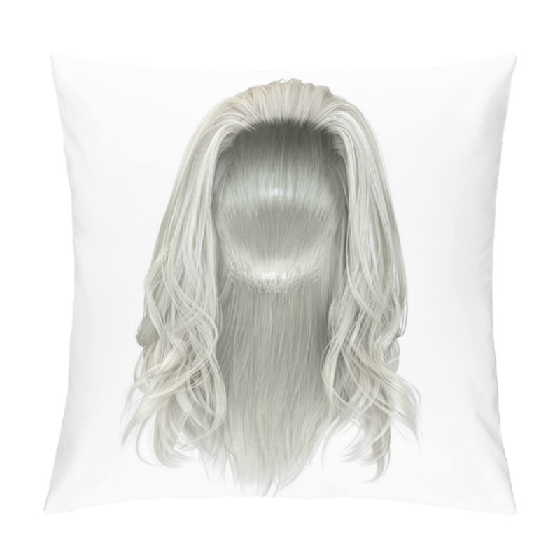 Personality  3d Render, 3d Illustration, Fantasy Long Hair On Isolated White Background Pillow Covers