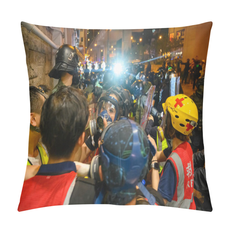 Personality  Protests During The General Strike In Hong Kong, Sep 2019. Pillow Covers