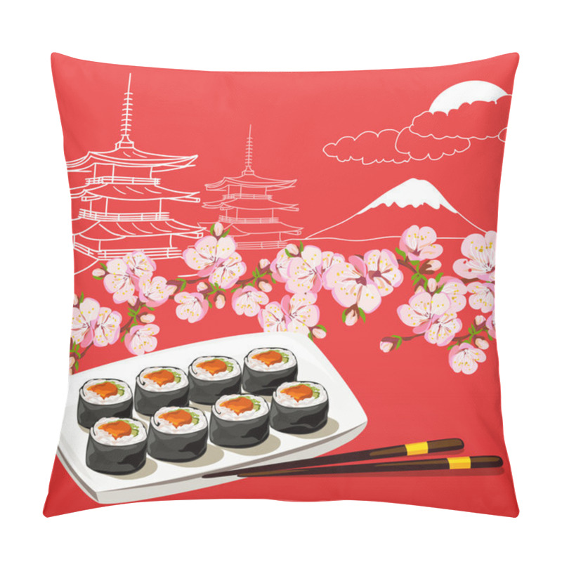 Personality  Illustration With Japanese Motifs Pillow Covers