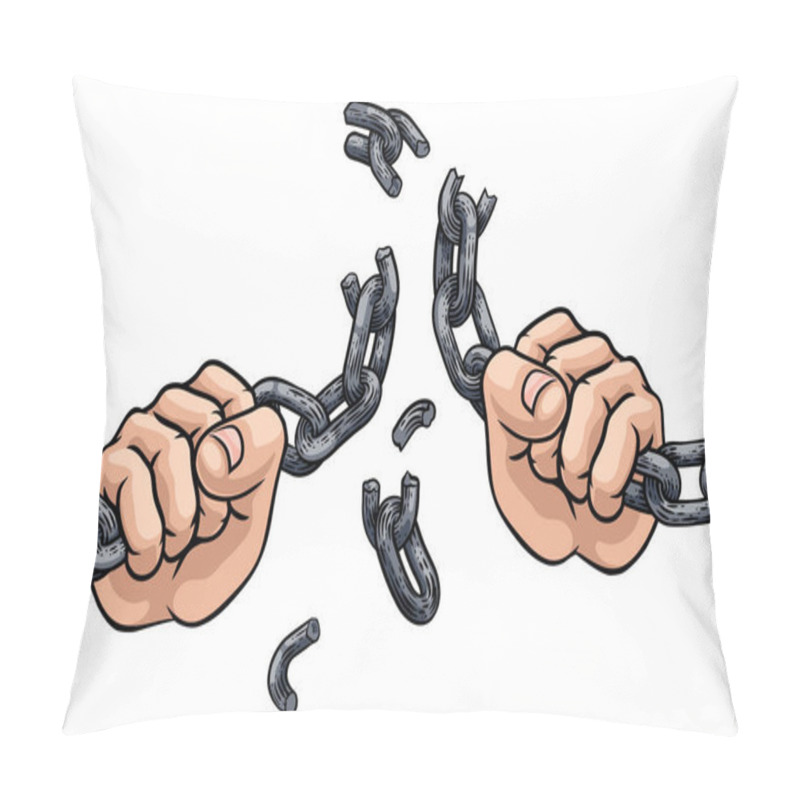 Personality  Hands In Fists Breaking A Chain Freedom Concept Design Pillow Covers