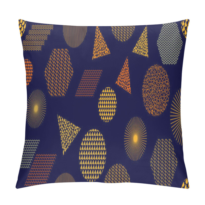 Personality  Rich Seamless Pattern With Abstract Geometric Shapes. Pillow Covers