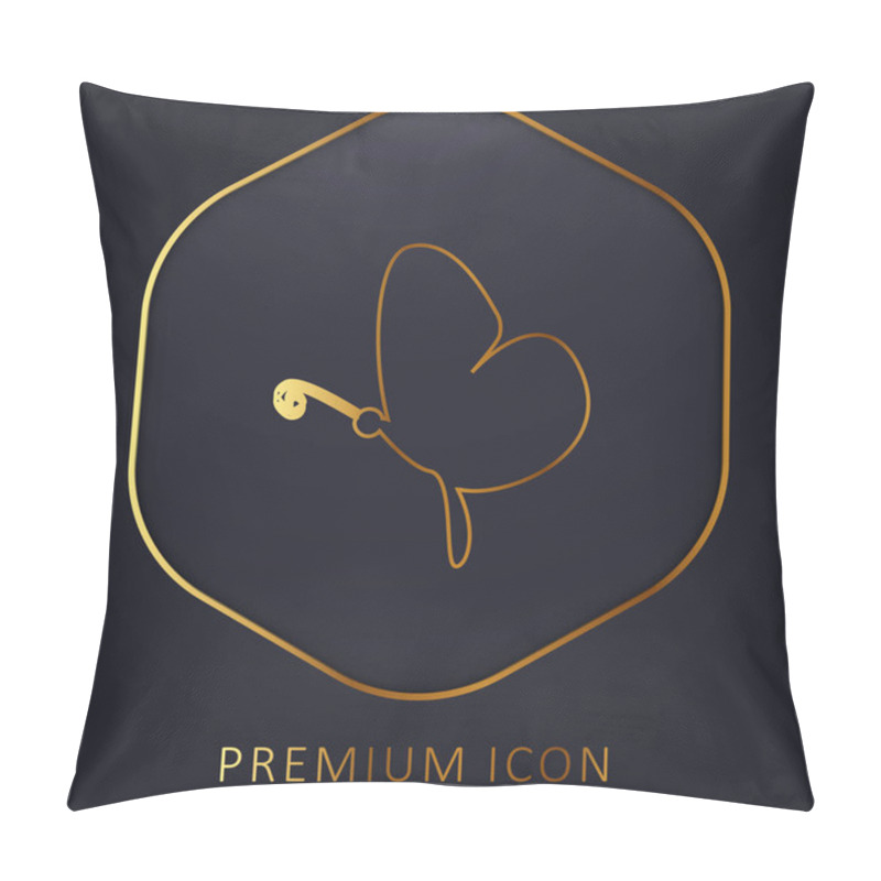 Personality  Black Butterfly Side View Golden Line Premium Logo Or Icon Pillow Covers