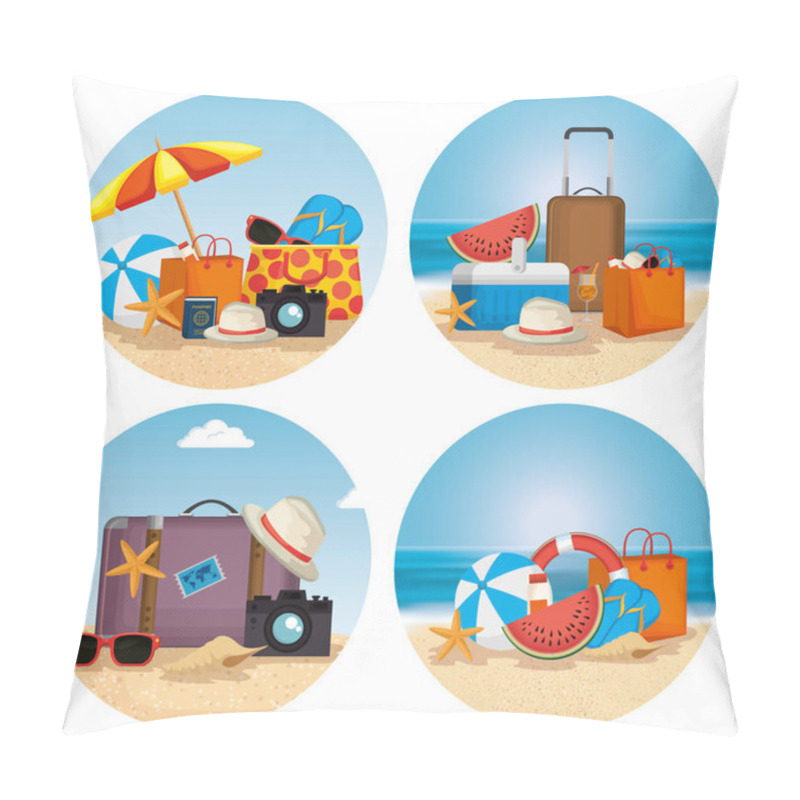 Personality  Summer Holidays Beach Scene Pillow Covers