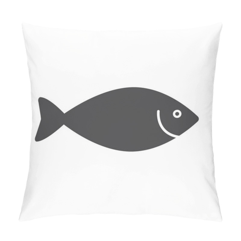 Personality  Fish Icon, Seafood Or Farm Water Animal Isolated Flat Design Vector Illustration On White Background. Pillow Covers