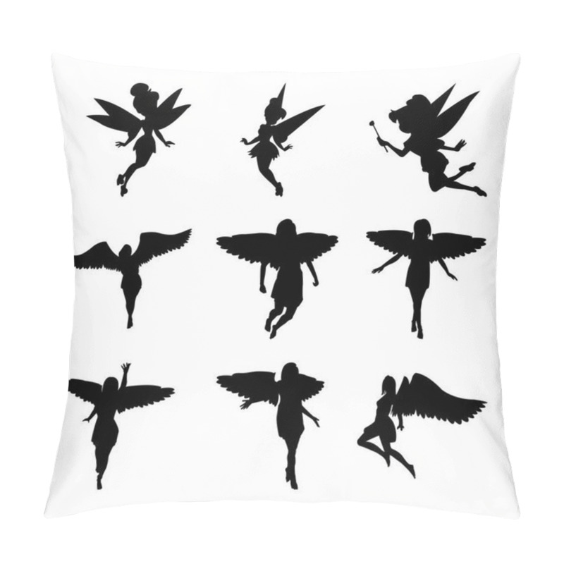 Personality  Fairy Silhouette Pack Is Here To Charm Your Eyes And Relief Your Soul. Adjust These Silhouette And Use In Relevant Field. Attract Kids And Viewers As Well By Holding These Silhouette.  Pillow Covers