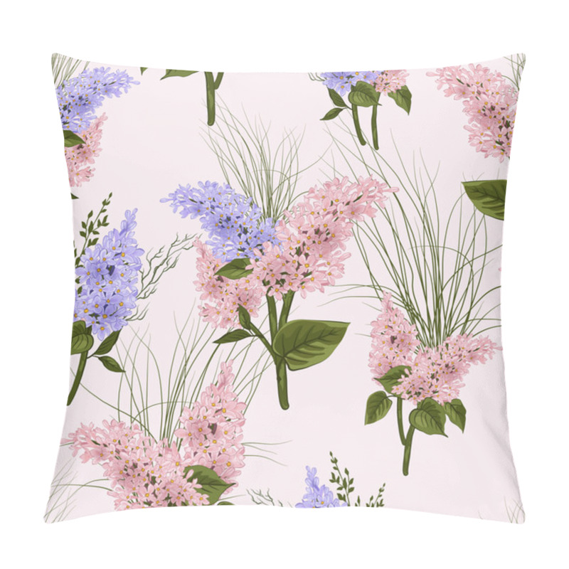 Personality  Seamless Floral Pattern With Lilac Flowers Pillow Covers