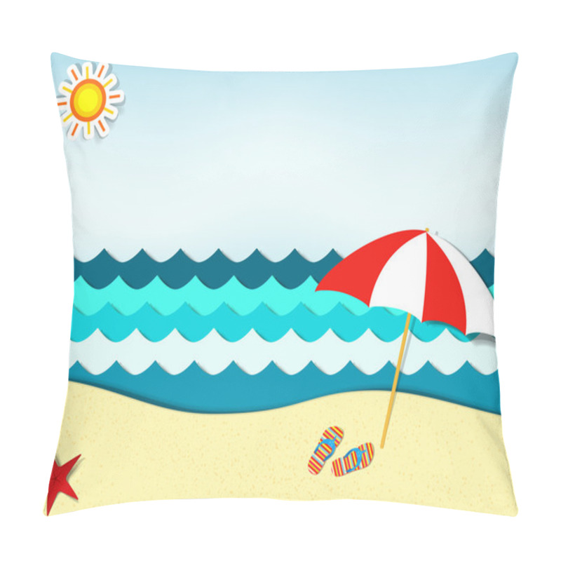 Personality  Beach Landscape Pillow Covers