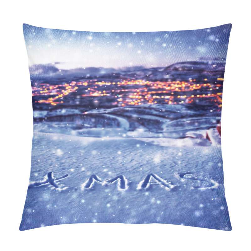 Personality  Snowy Christmas Background Pillow Covers