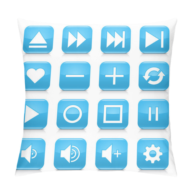 Personality  16 Media Control Icons Set Pillow Covers