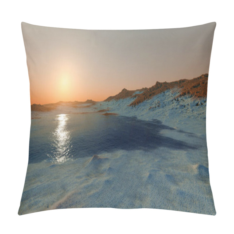 Personality  Water On Mars Like Planet Shot From Space Extremely Detailed And Realistic 3d Image Of Martian Landscape Pillow Covers