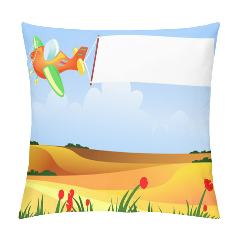 Personality  Plane And Banner Pillow Covers