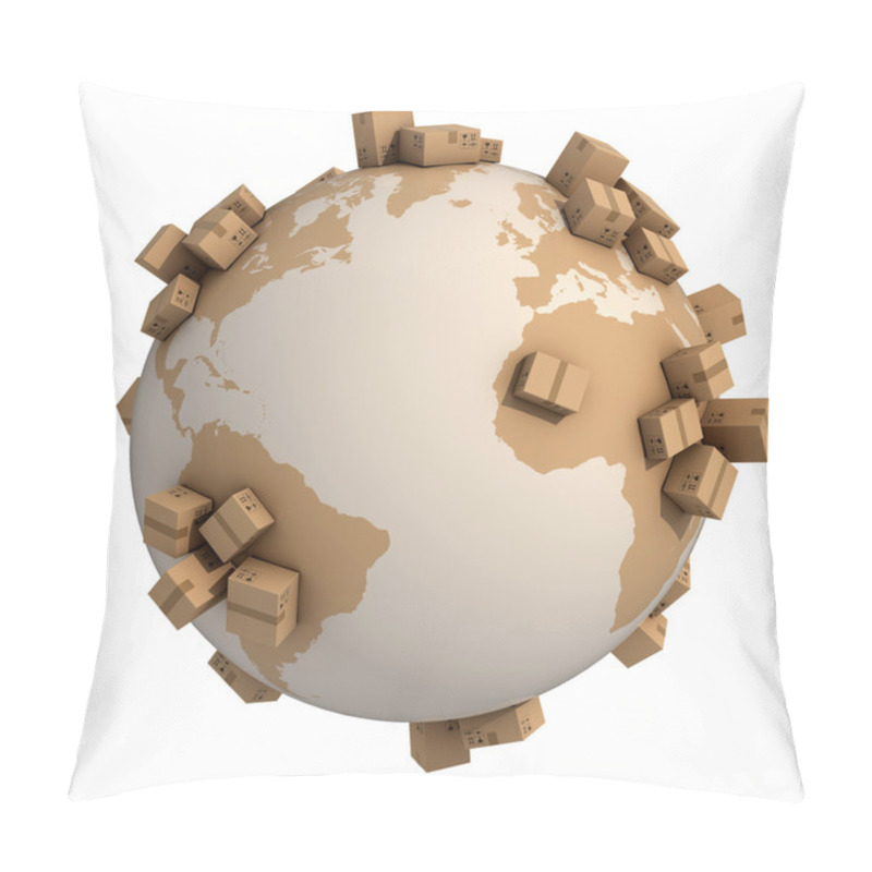 Personality  Cardboard Boxes Around The World Pillow Covers