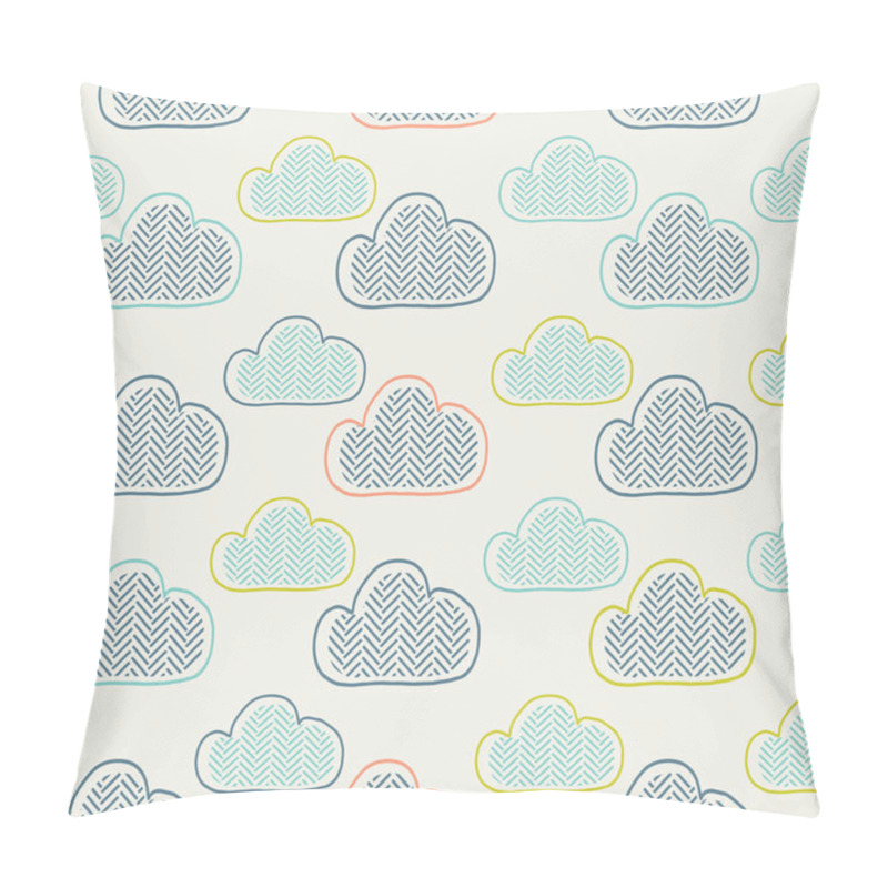 Personality  Clouds. Seamless Pattern.hand Drawn Vector Illustration, Can Be Used For Kid's Or Baby's Shirt Design, Fashion Print Design, Fashion Graphic, T-shirt, Kids Wear Pillow Covers