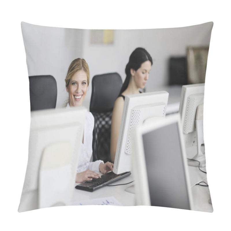 Personality  Business Group Working In Customer And Help Desk Office Pillow Covers