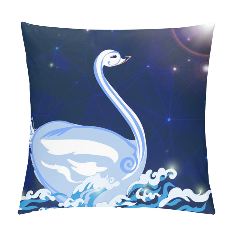 Personality  Swan Floats On The Waves Pillow Covers