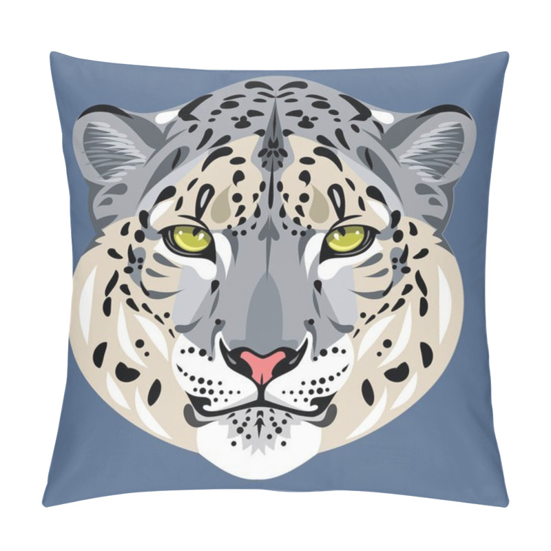 Personality  Portrait Of A Beautiful Snow Leopard, Wild Cat Pillow Covers