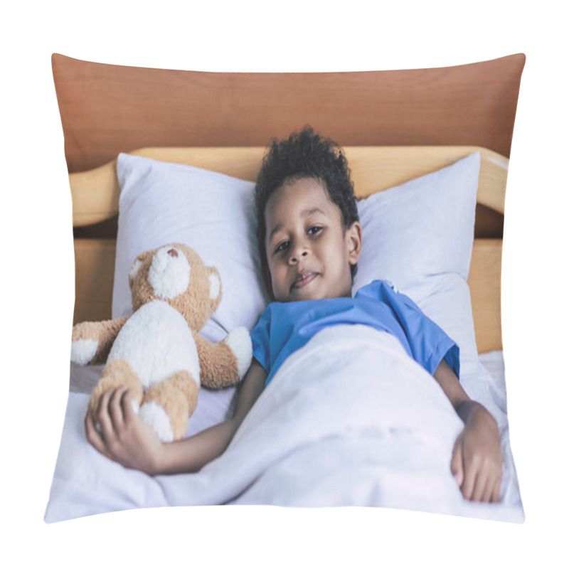 Personality  African American Boy With Teddy Bear Pillow Covers