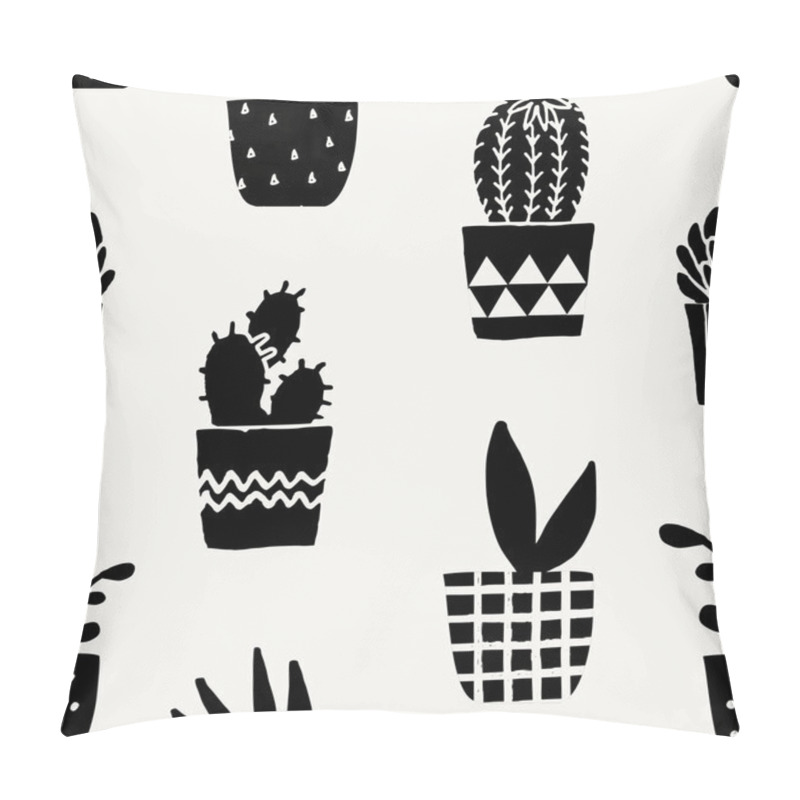 Personality  Succulent Plant Pots Seamless Pattern Pillow Covers