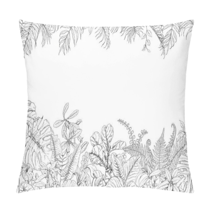 Personality  Tropical Plants Line Horizontal Pattern Pillow Covers