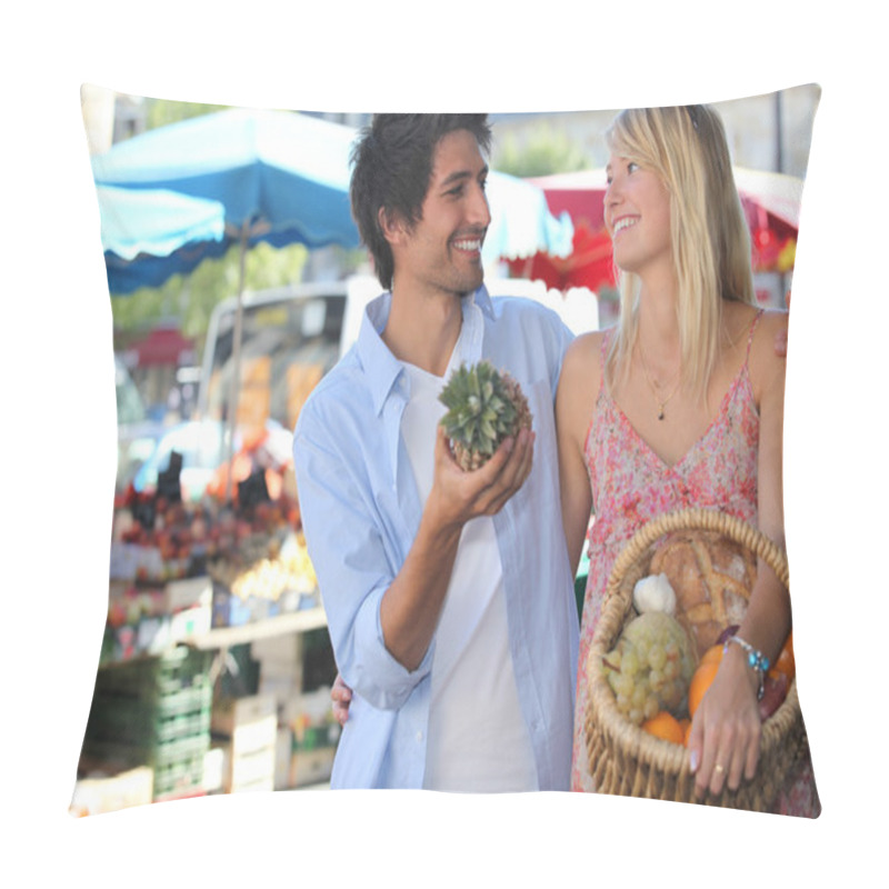 Personality  Elegant Couple Doing Their Market Pillow Covers