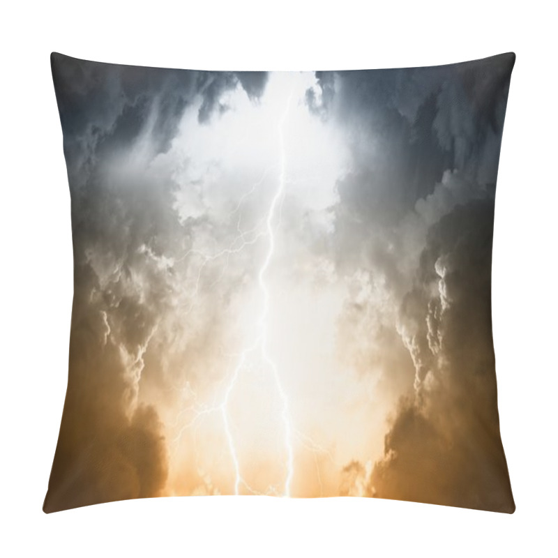 Personality  Stormy Sky With Lightning Pillow Covers