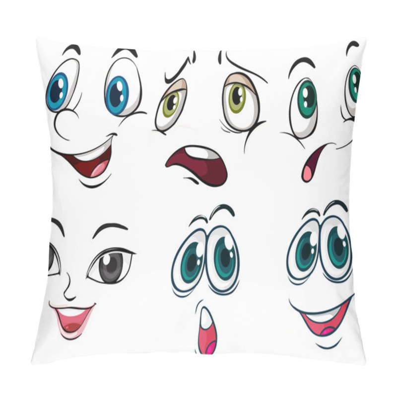 Personality  Different Facial Expressions Pillow Covers