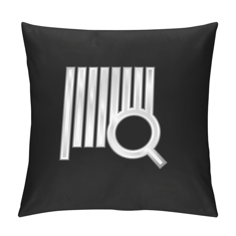 Personality  Bars Code Search Silver Plated Metallic Icon Pillow Covers