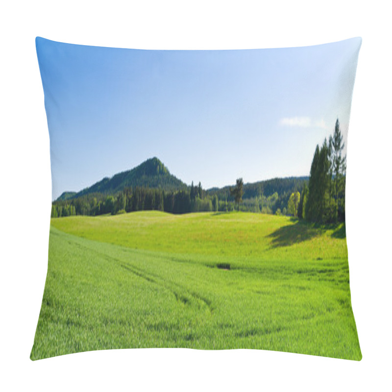 Personality  Panorama With Green Meadow Pillow Covers