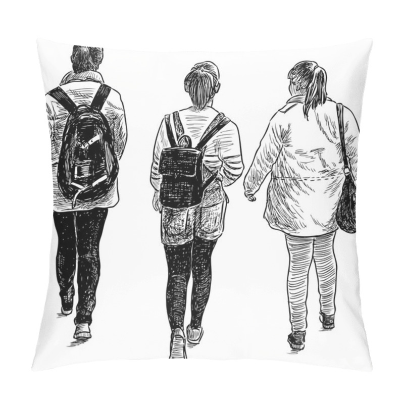 Personality   Schoolgirls On A Walk Pillow Covers