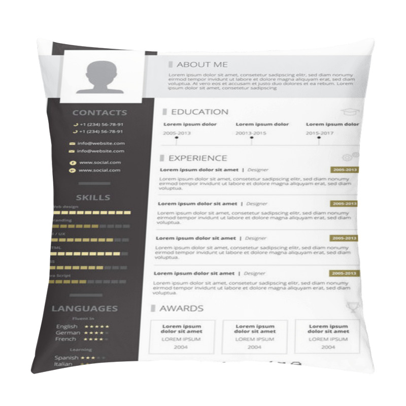 Personality  CV Design Illustration Pillow Covers