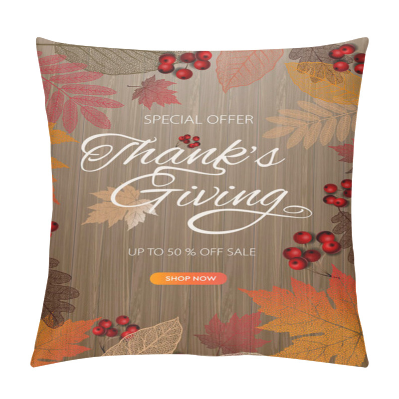 Personality  Thanksgiving Day Banner Background. Celebration Quotation For Card, Vector Illustration. Autumn Season Inscription Pillow Covers