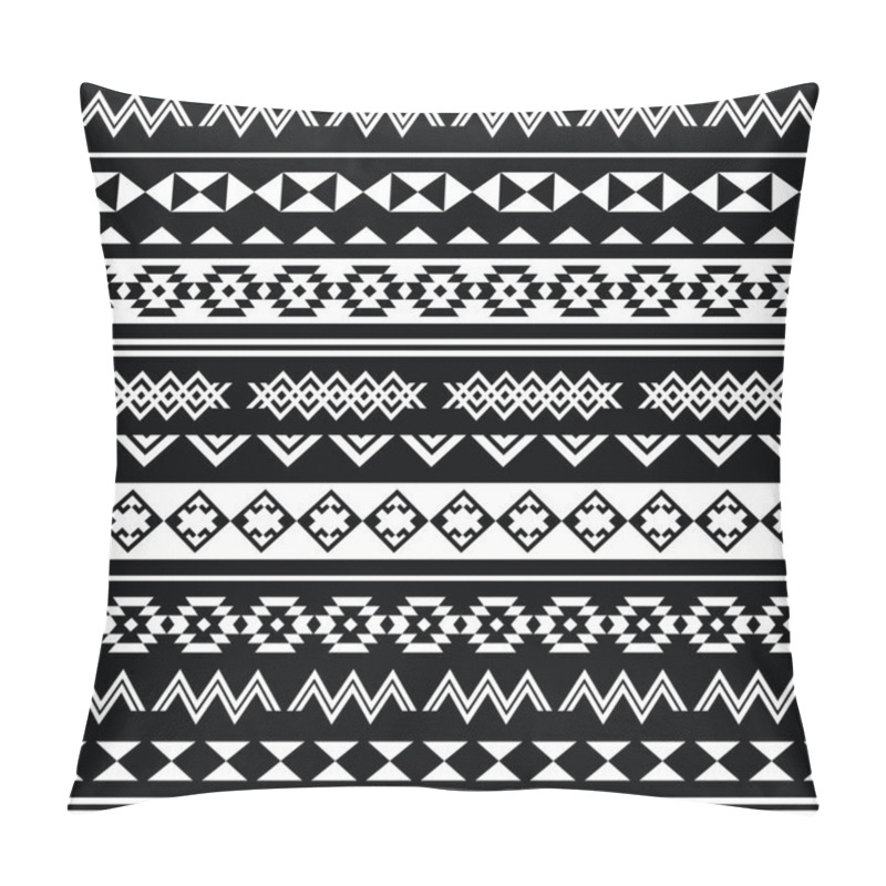 Personality  Aztec Tribal Seamless Black And White Pattern Pillow Covers