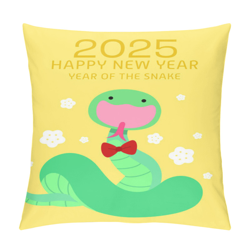 Personality  Funny Chinese New Year Of The Snake Card. Lunar New Year 2025 Greeting Card With Plum Blossoms Pattern. Pillow Covers